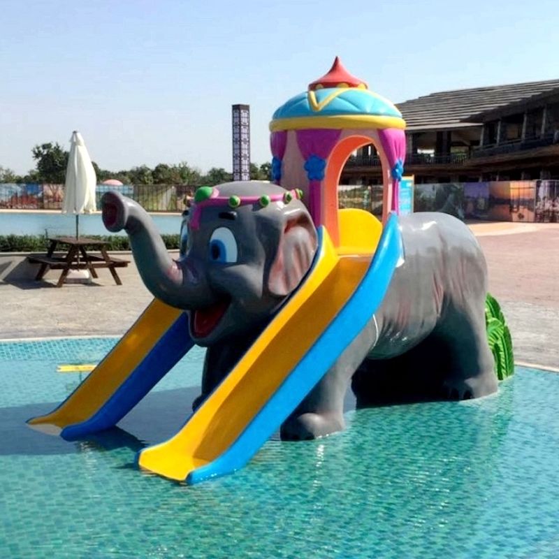 Hotel And Resort Splash Pad Air Spray Taman Untuk Gajah Menarik Model Slide Ganda