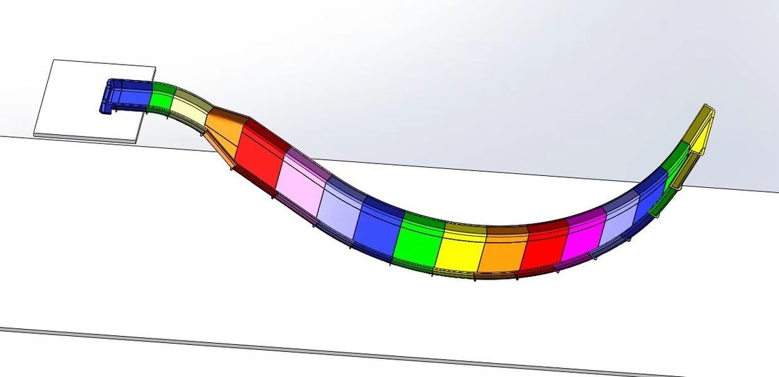 5-60 Tahun Tua U Bentuk Water Slide Besar Mutilcolor Boomerang Water Slide