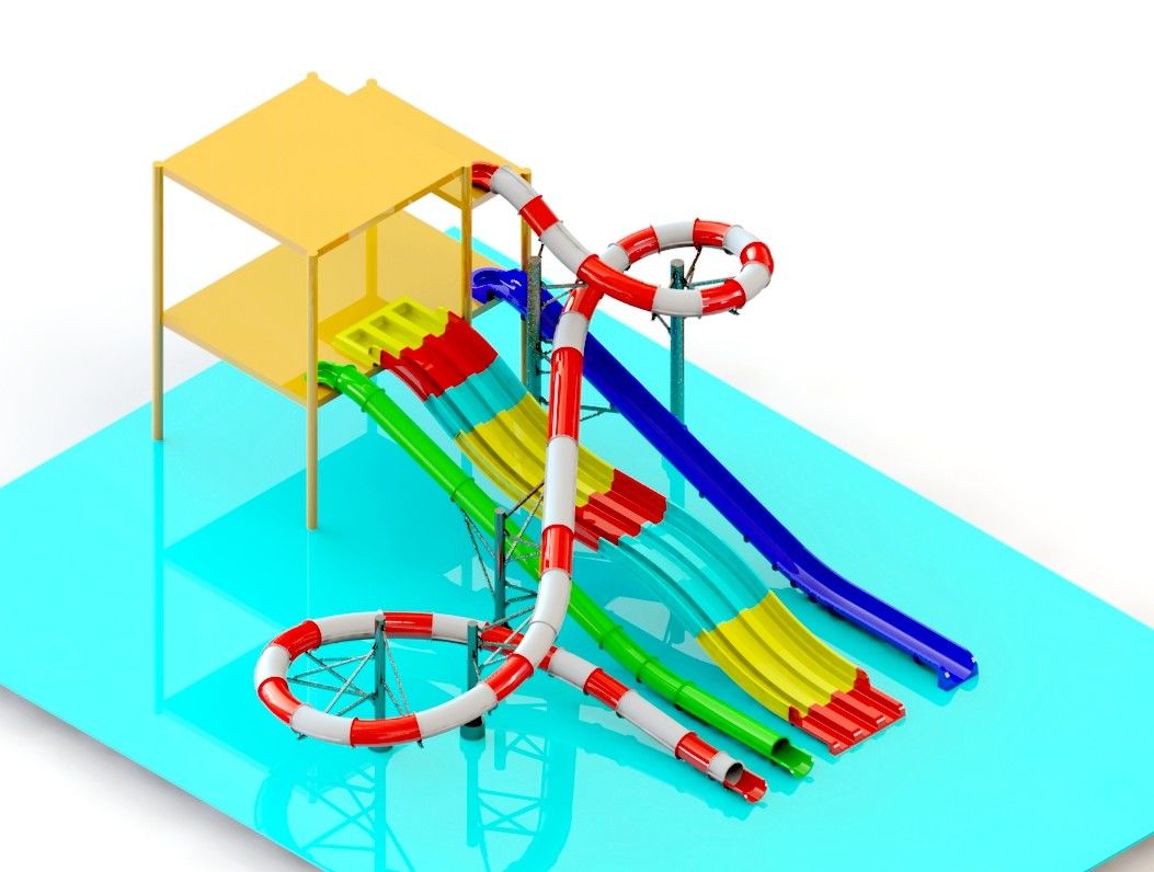 Komersial Mutilanes Water Park Slide Untuk Hiburan Di Resor Umur Layanan Panjang