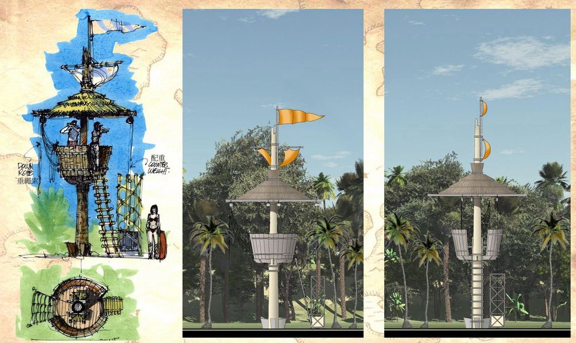 Perangkat lunak lanskap taman hiburan 3D Aqua yang ditingkatkan dengan peringkat pelanggan sebesar 5 USD / Meter persegi